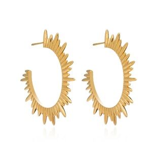 Rachel Jackson Electric Goddess 22ct gold-plated sterling silver hoop earrings.